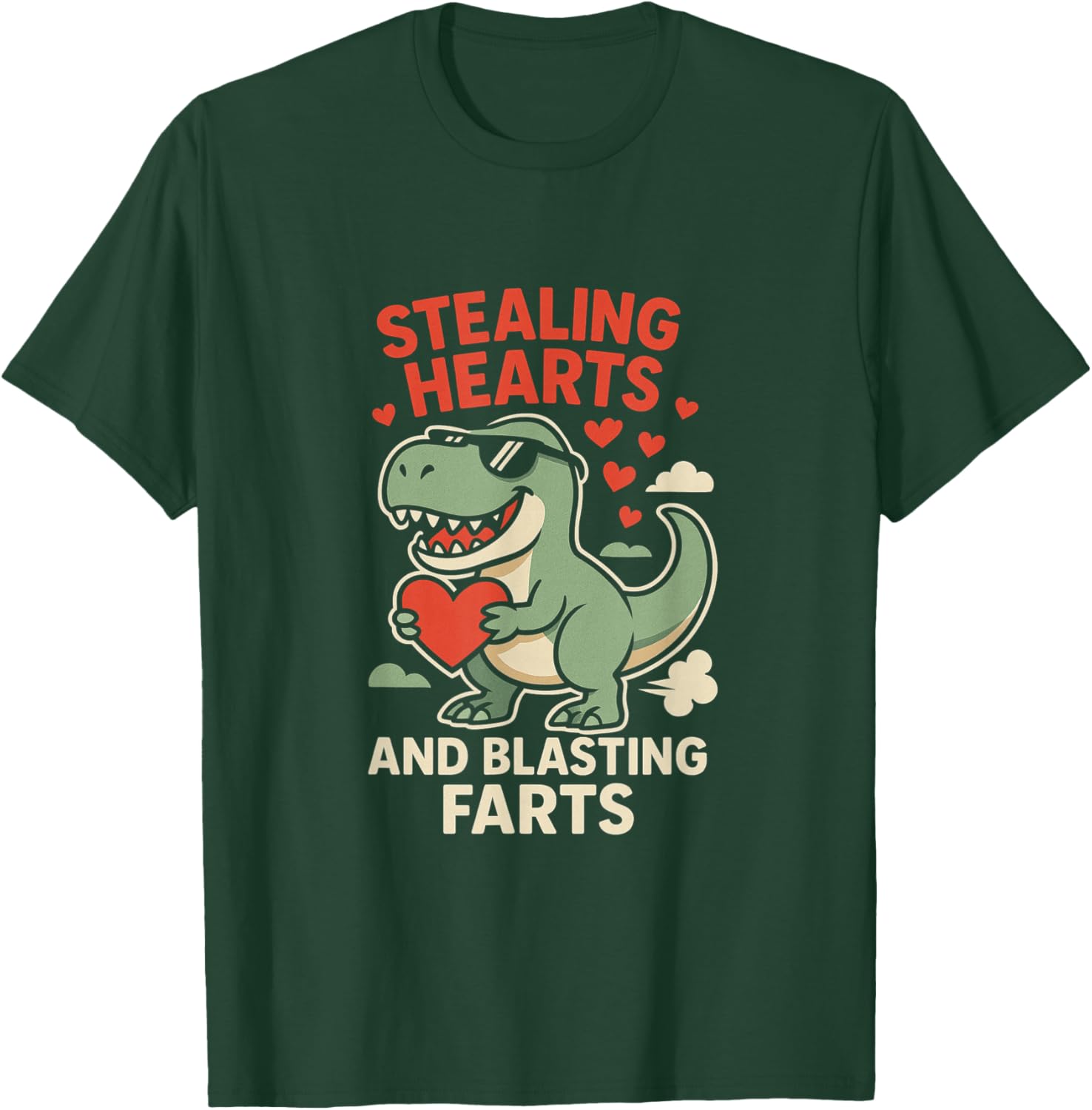 Stealing Hearts and Blasting Farts Onesie Trex Childrens Day T-Shirt - T-Shirt | Forest
