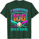 I Survived 100 Days of School Baseball Drip T-Shirt - T-Shirt | Forest