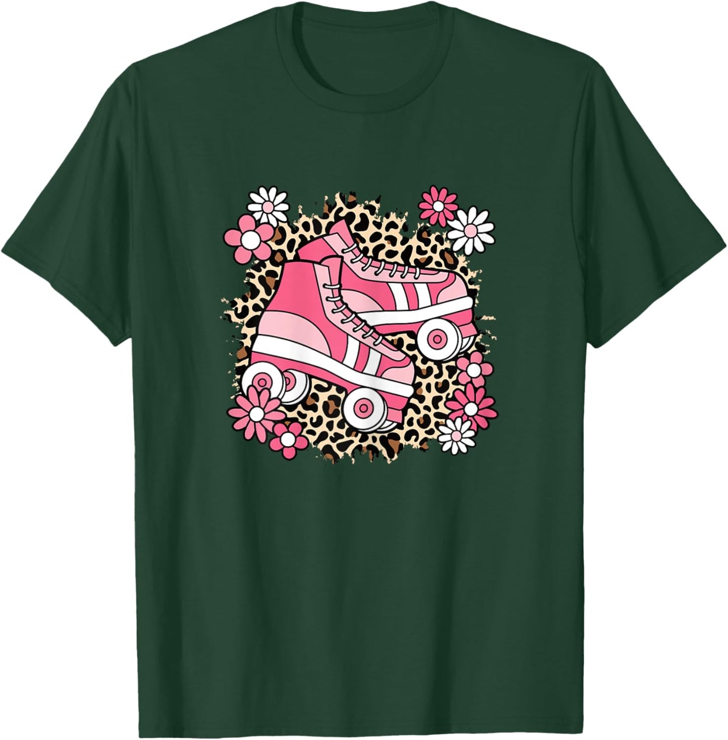 Cute Roller Skates Skating Women Girls Kids T-Shirt - T-Shirt | Forest
