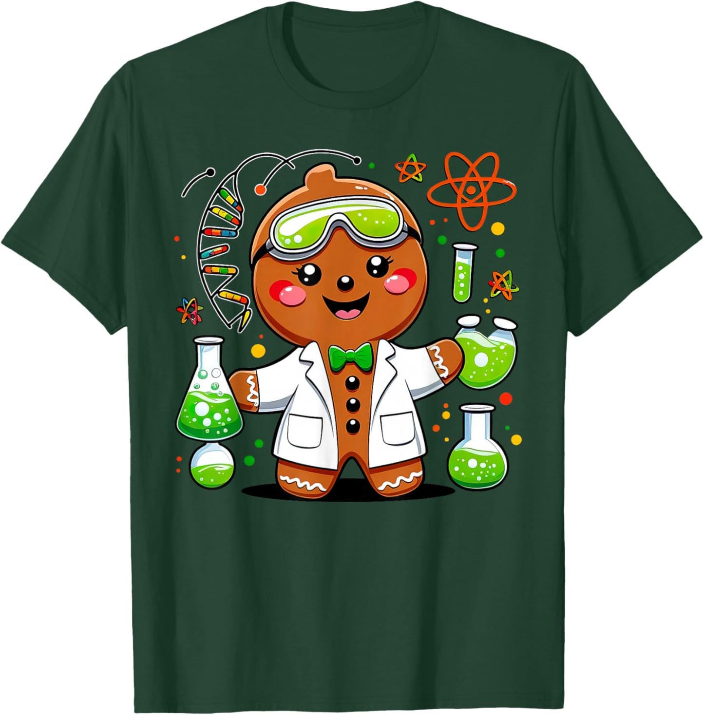Cute Gingerbread Science Teacher Chemistry Christmas Holiday T-Shirt - T-Shirt | Forest
