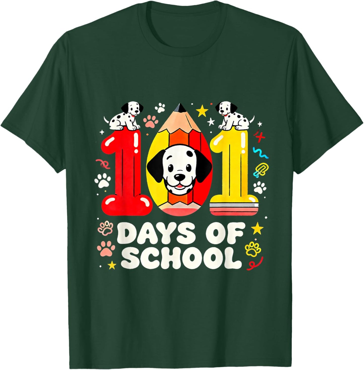 101 Days of School Cute Puppy Classroom Design T-Shirt - T-Shirt | Forest