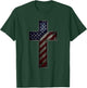 Grunge Patriotic Christian USA American Flag Christ Faith T-Shirt - T-Shirt | Forest