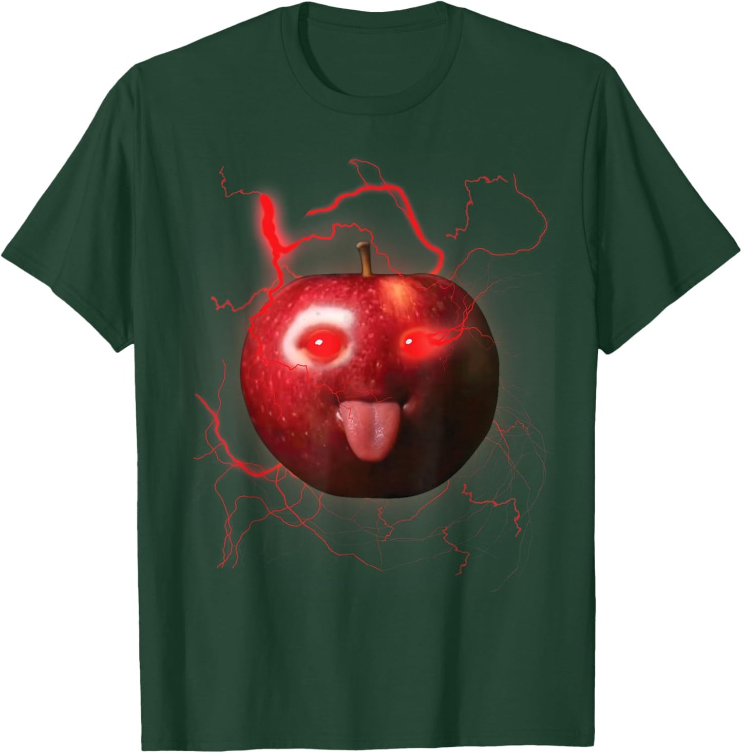 Funny Silly AI Apple gen z Meme BrainRot Humor Tongue Out T-Shirt - T-Shirt | Forest