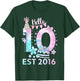 Hello Ten 2016 Cute 10th Birthday Tie Dye 10 Year Girl Boy T-Shirt - T-Shirt | Forest