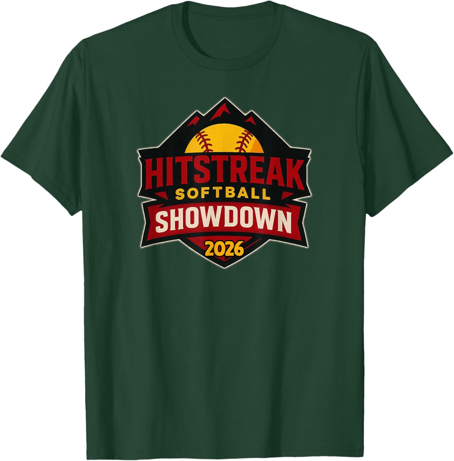 Official HitStreak Softball Showdown 2026 T-Shirt - T-Shirt | Forest
