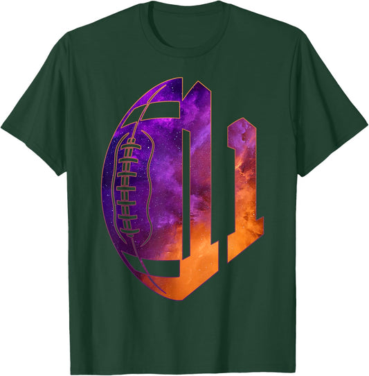 Number 11 Years Football 11TH Birthday T-Shirt - T-Shirt | Forest