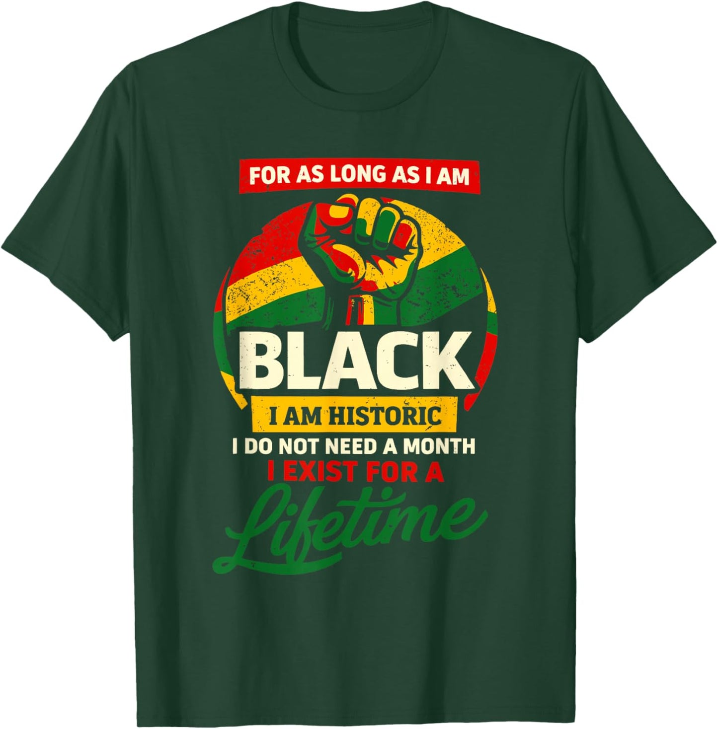 I Am Black I Am Historic Black History Afro African Attire T-Shirt - T-Shirt | Forest
