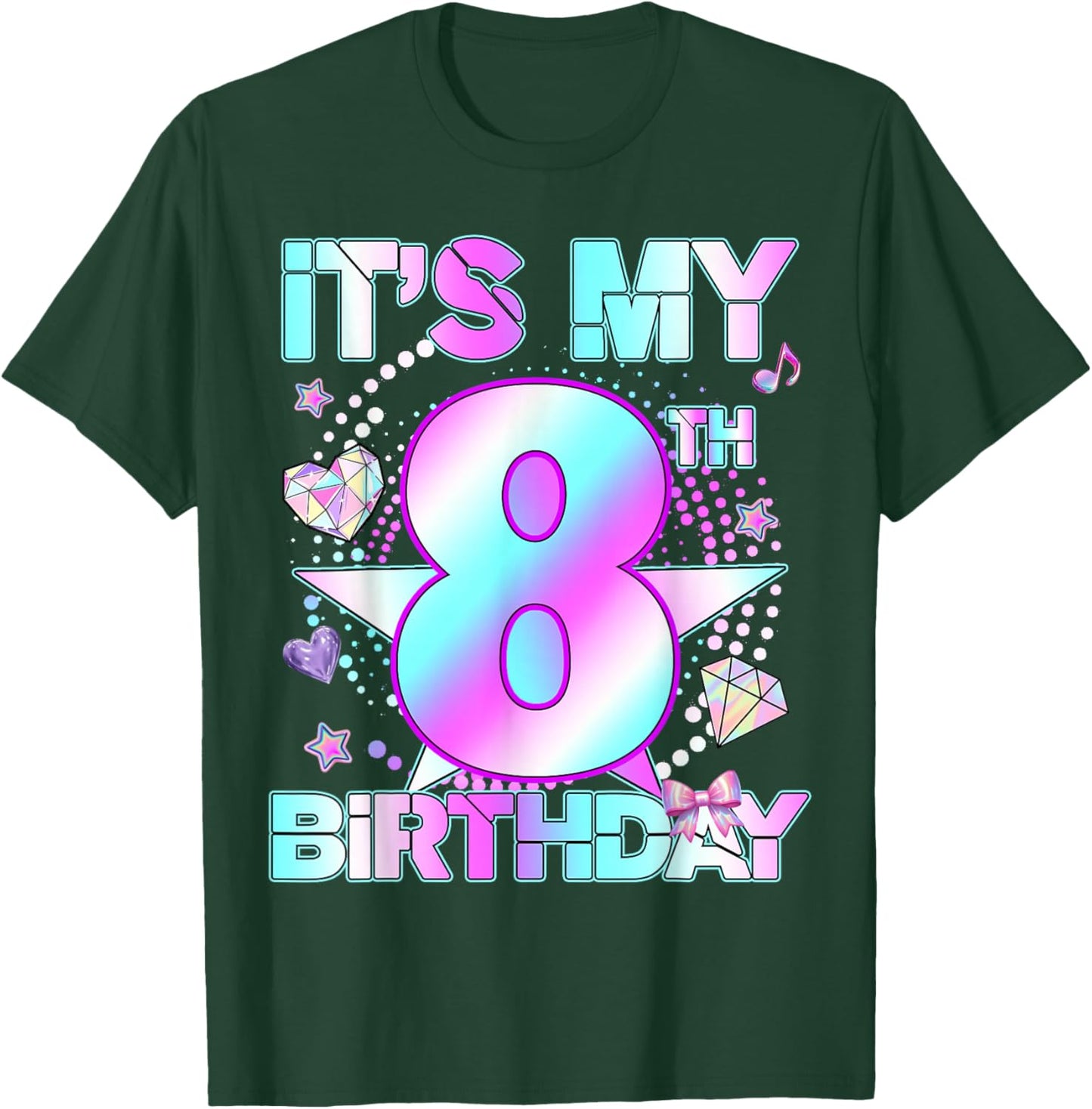 8 Years Old Birthday Kpop Kids Toddler 8th Birthday Girl T-Shirt - T-Shirt | Forest
