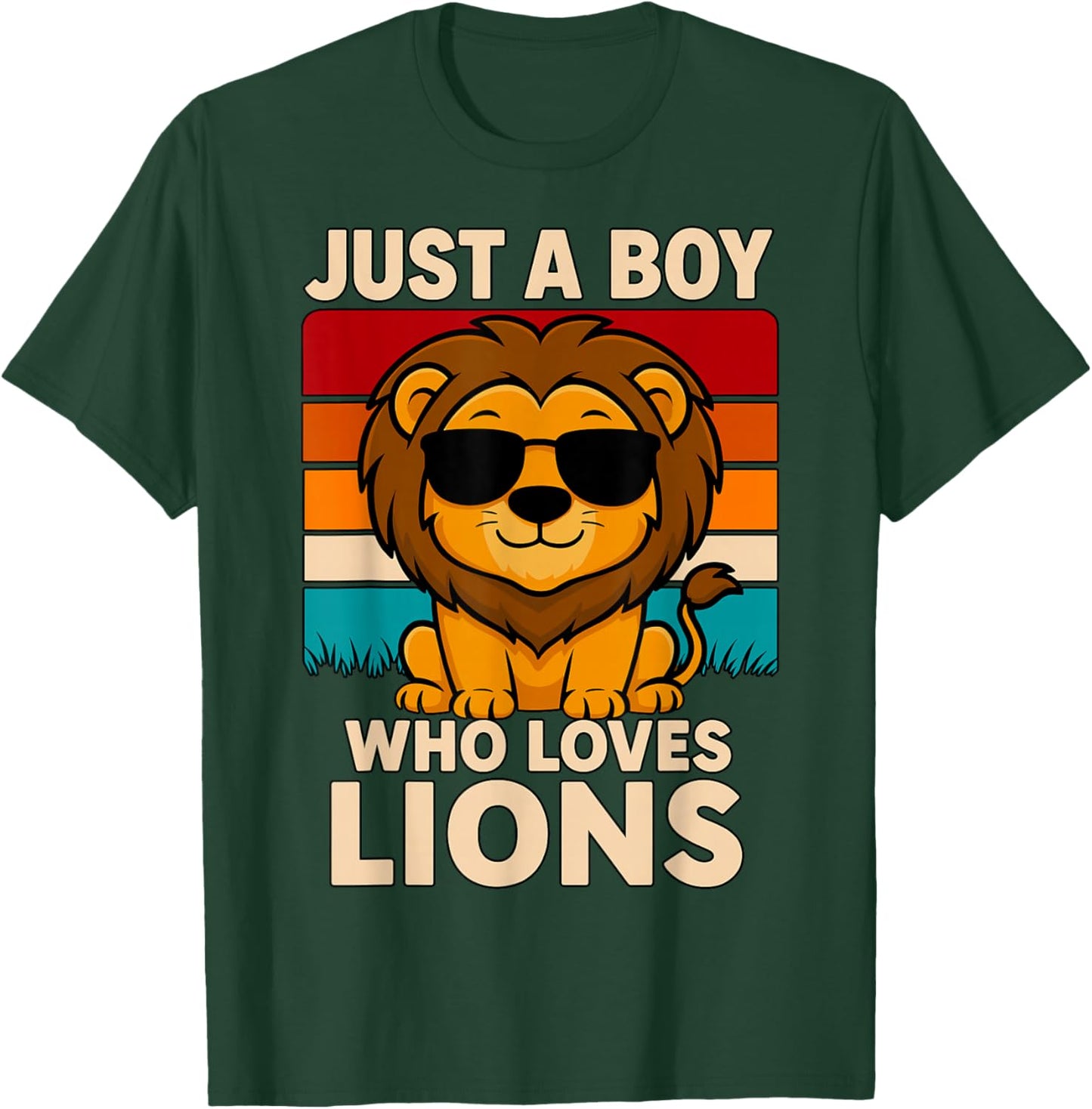 Just a Boy who Loves Lions T-Shirt - T-Shirt | Forest