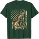 Vintage Sturgeon Fishing Camo American Flag Fisherman T-Shirt - T-Shirt | Forest