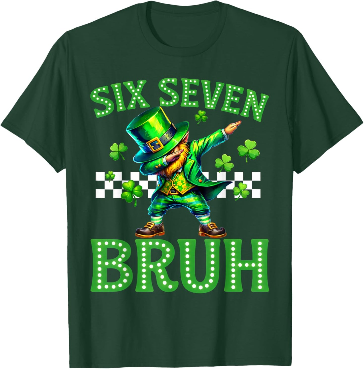 Boys st Patricks Day 67 Leprechaun Dab Six Seven Bruh Kids T-Shirt - T-Shirt | Forest