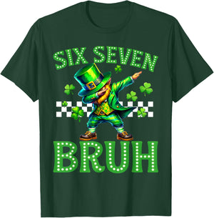 Boys st Patricks Day 67 Leprechaun Dab Six Seven Bruh Kids T-Shirt - T-Shirt | Forest