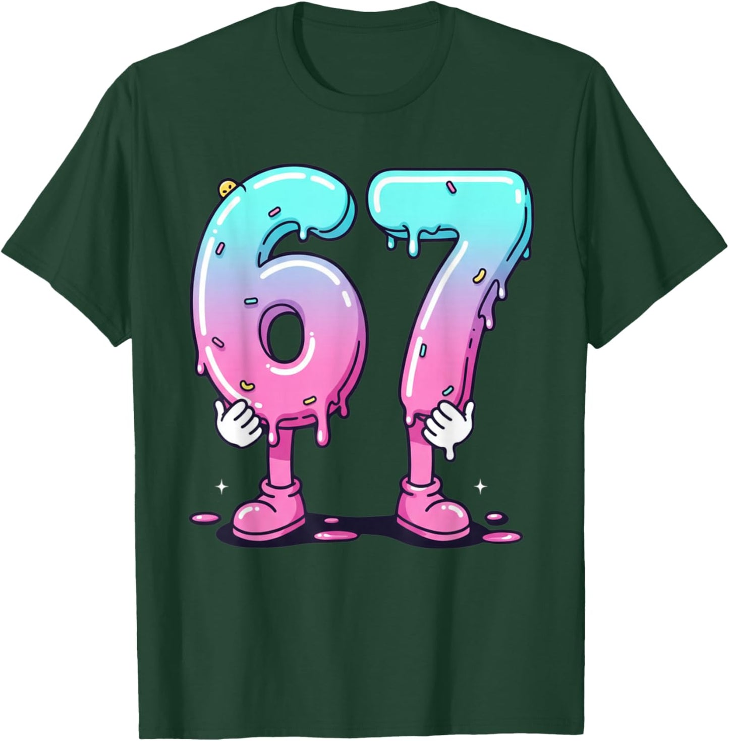 67 Ice Cream Drip (Front) Six Seven Meme for Gen Alpha Kids T-Shirt - T-Shirt | Forest