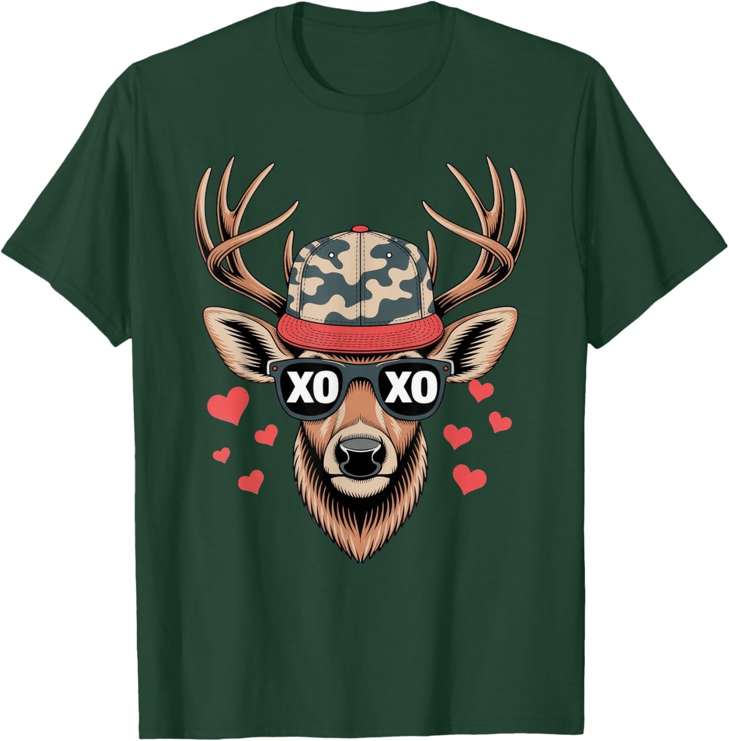 XOXO Valentine Buck Camo Deer T-Shirt - T-Shirt | Forest