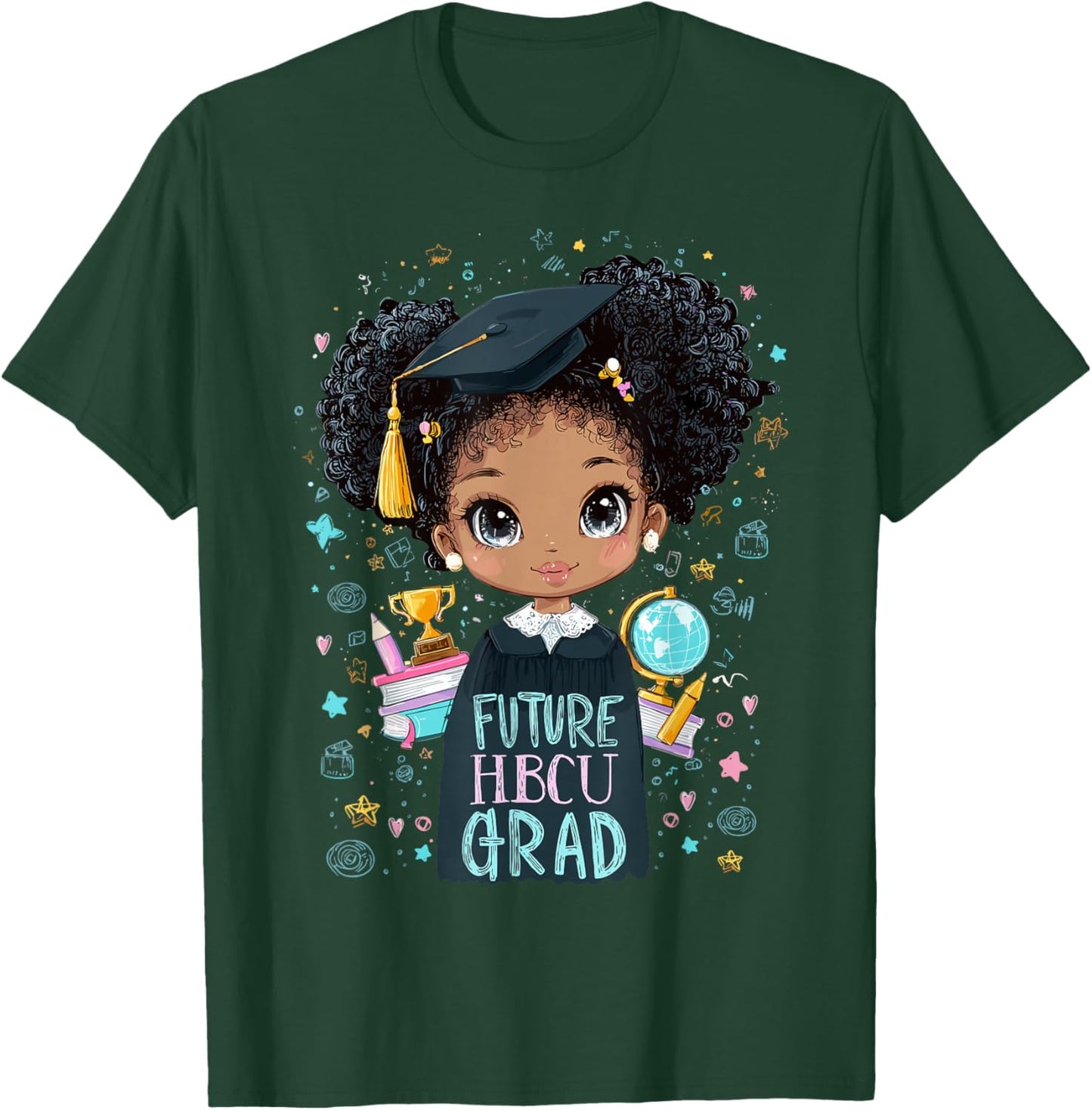 Future HBCU Grad Black Girl Kids Graduation HBCU Graduate T-Shirt - T-Shirt | Forest