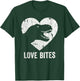 Love Bites T-Rex Dinosaur Funny Retro Grunge Paleontology T-Shirt - T-Shirt | Forest