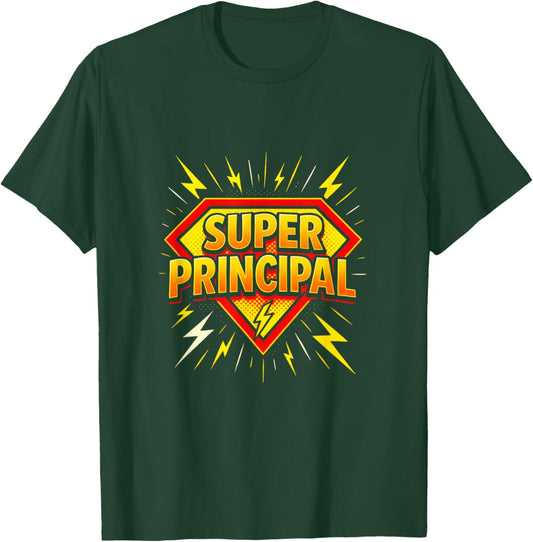 Super Principal - Funny Educational Superhero T-Shirt - T-Shirt | Forest