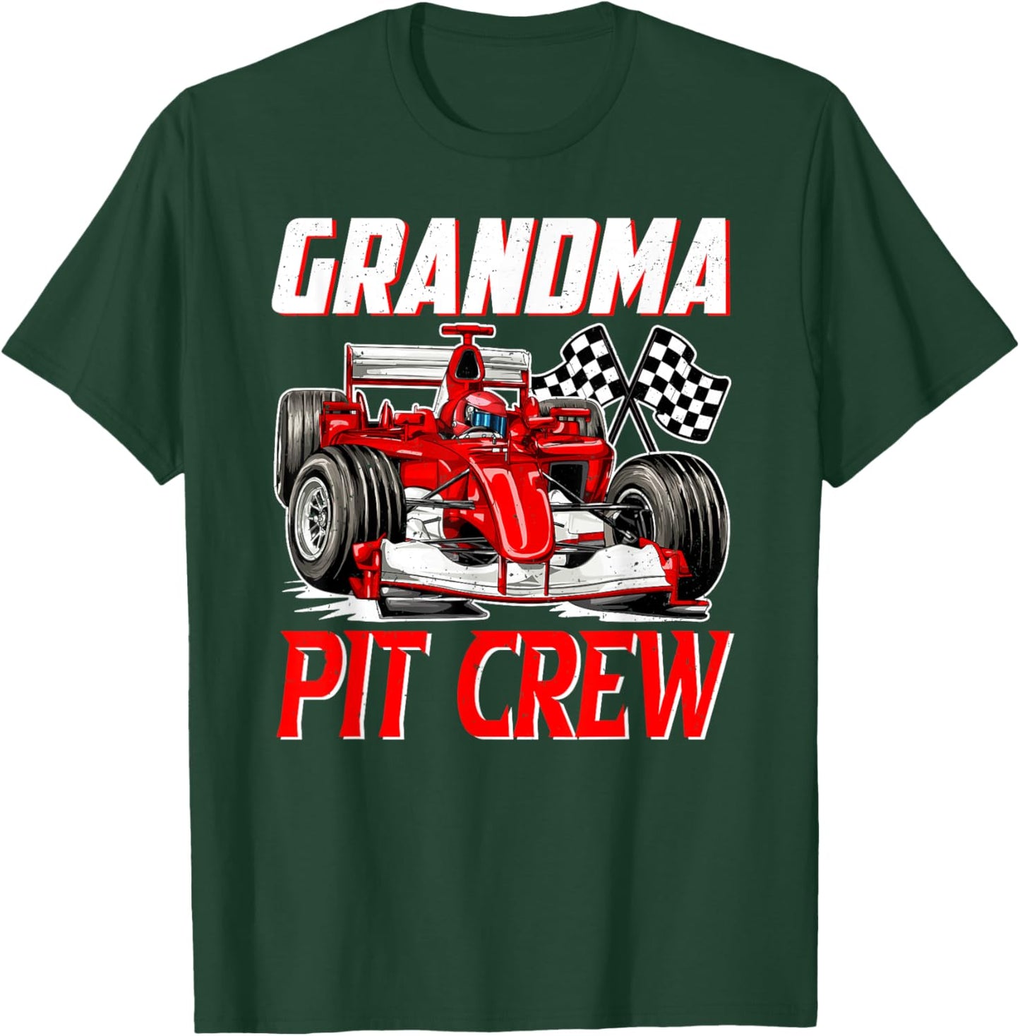 Grandma Pit Crew Racer Racing Family T-Shirt - T-Shirt | Forest