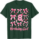 8th Birthday 8 Years Old Coquette Bow Pink Birthday Girl T-Shirt - T-Shirt | Forest