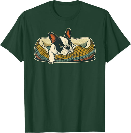 Retro French Bulldog Dog Mom Dog Dad Funny Frenchie T-Shirt - T-Shirt | Forest