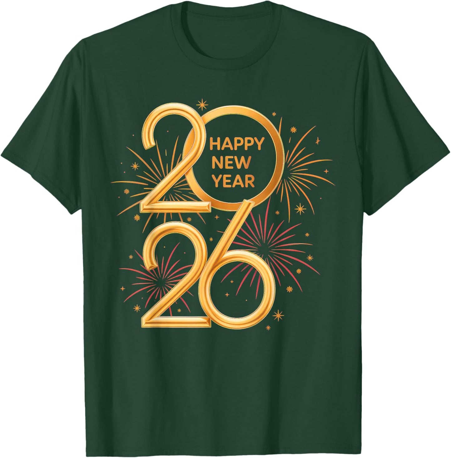 Happy New Year Party Supplies 2026 Family Matching Fireworks T-Shirt - T-Shirt | Forest