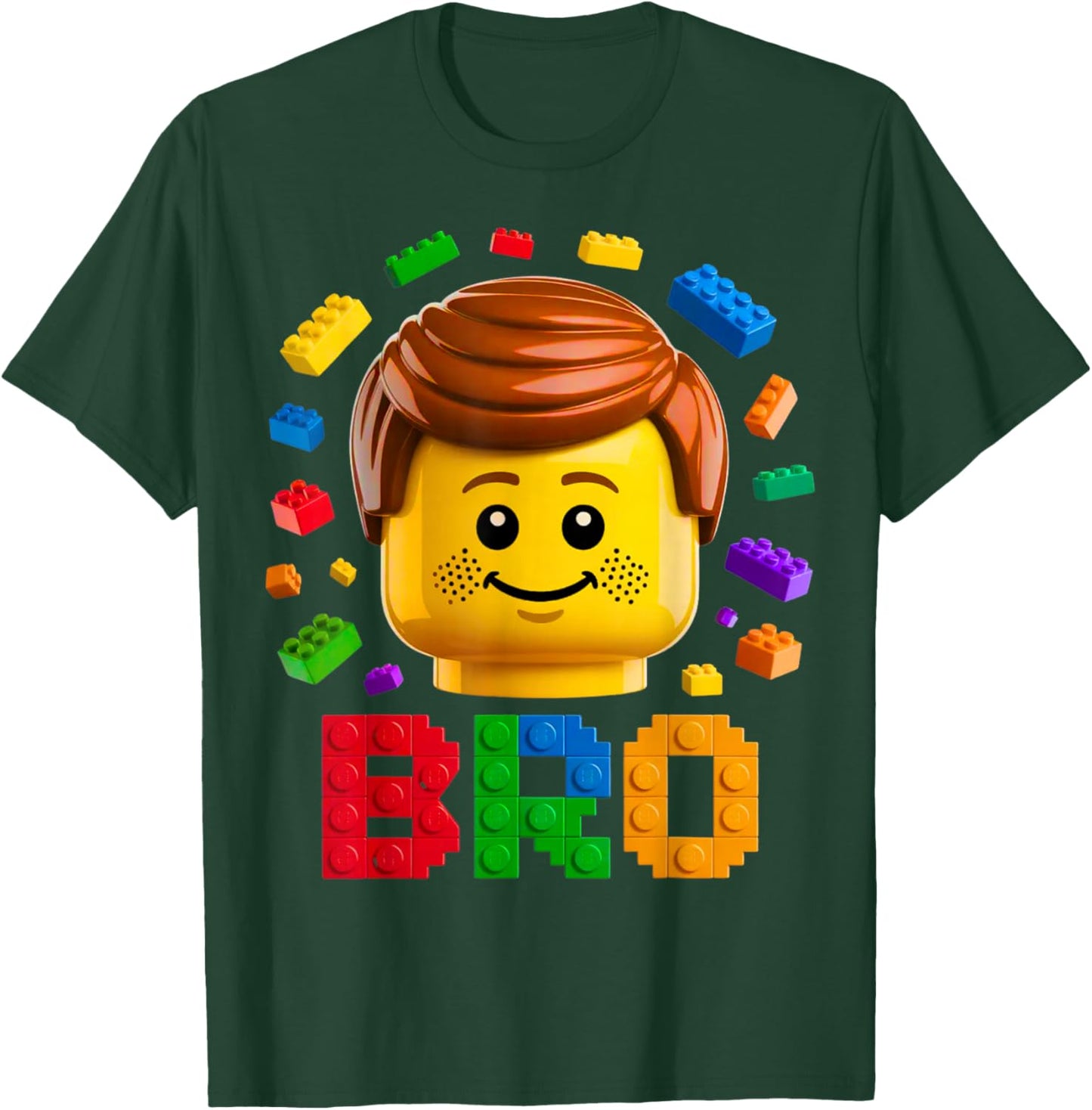 Family Brother Master Builder Building Brick Blocks Boy Kids T-Shirt - T-Shirt | Forest
