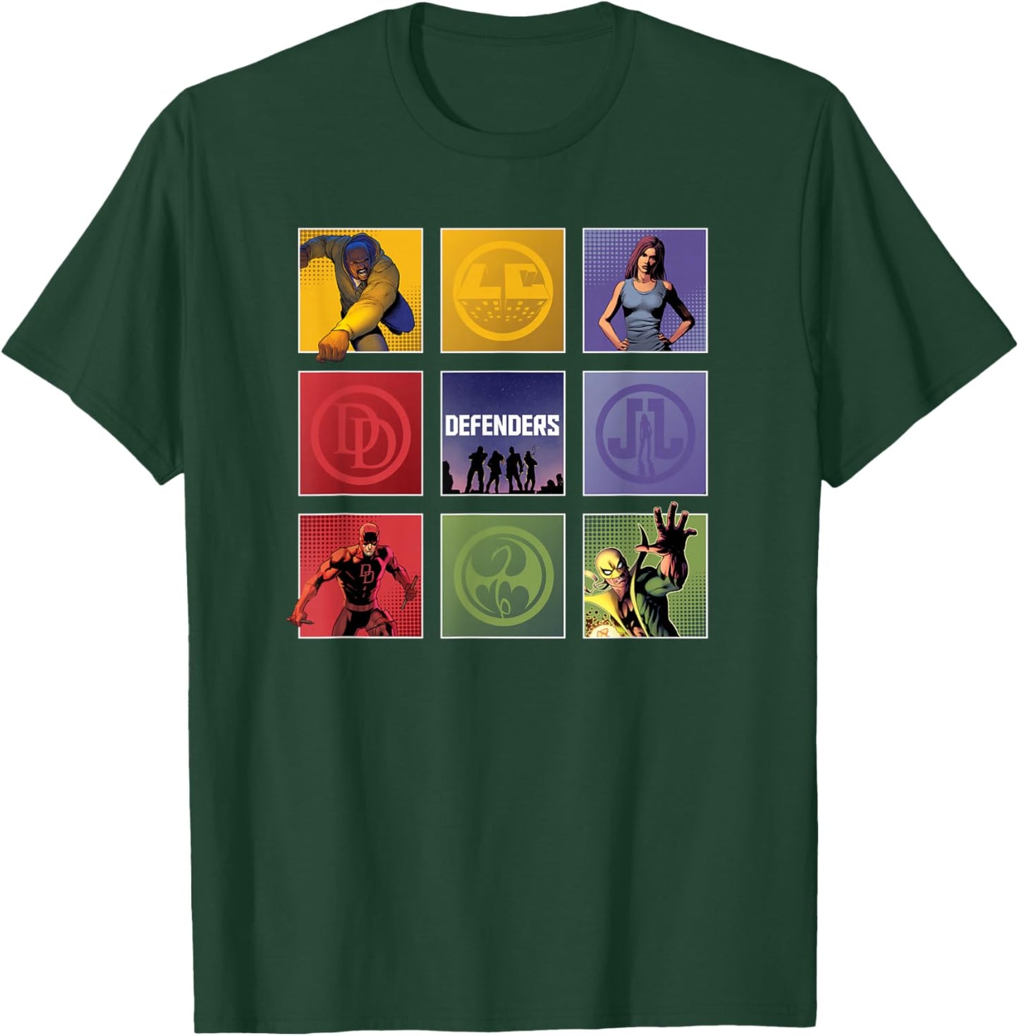 Marvel Comics The Defenders Colorful Boxed Up T-Shirt - T-Shirt | Forest