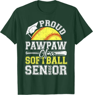 Proud Pawpaw of A 2026 Senior Softball Graduate T-Shirt - T-Shirt | Forest