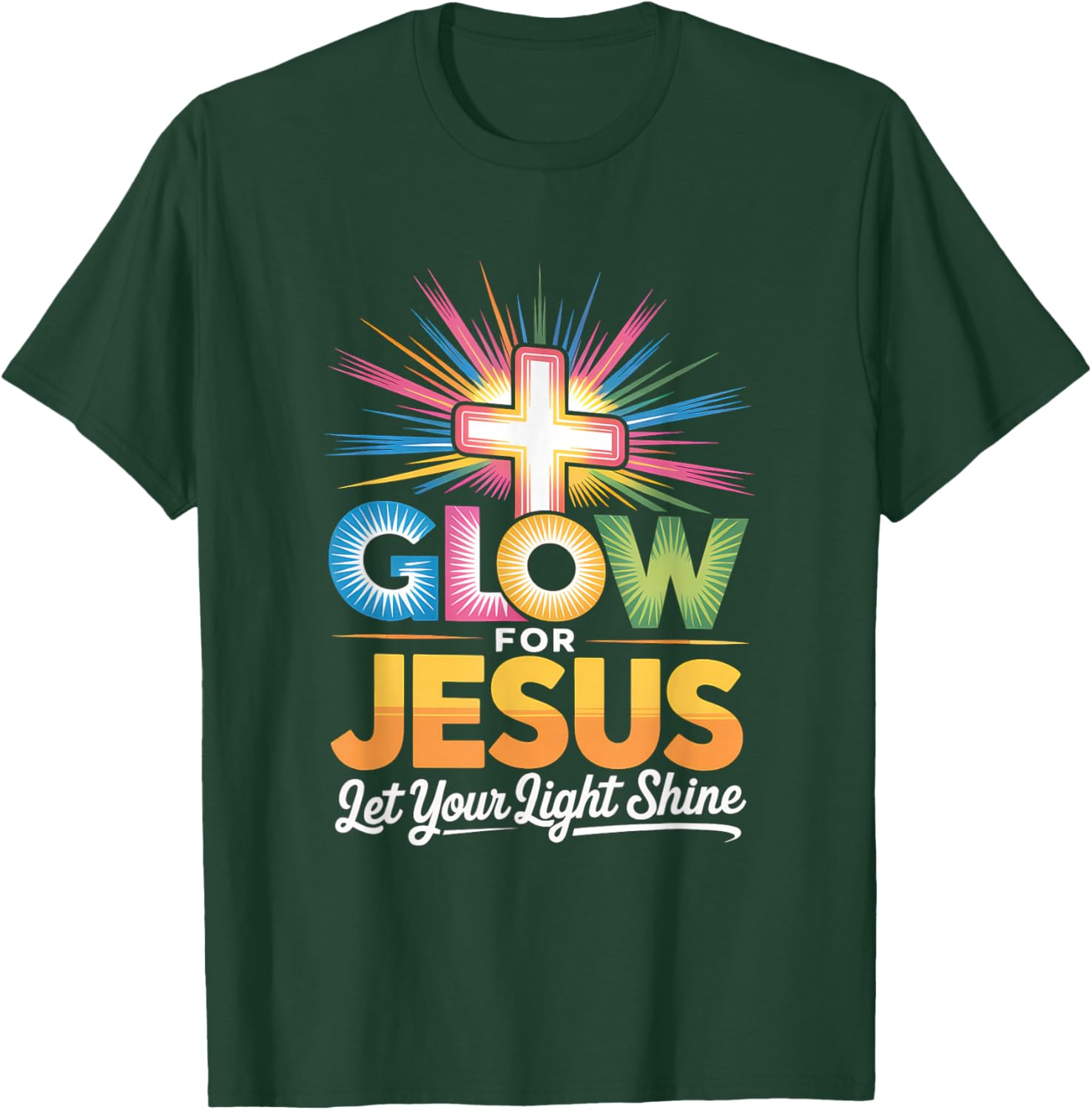 Glow for Jesus Christian Faith Lion God Christianity T-Shirt - T-Shirt | Forest