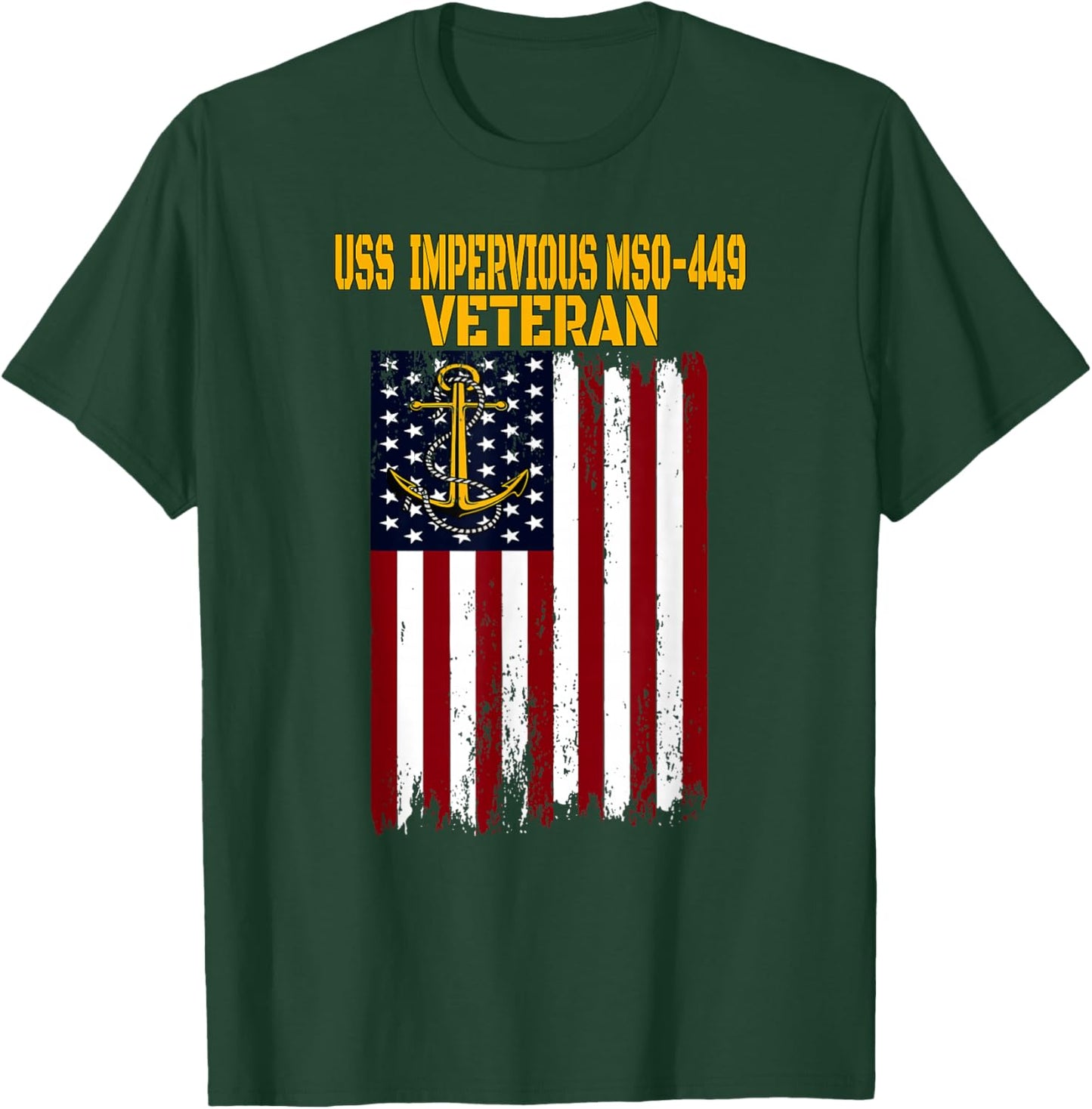USS Impervious MSO-449 Minesweeper Warship Veterans Day T-Shirt - T-Shirt | Forest