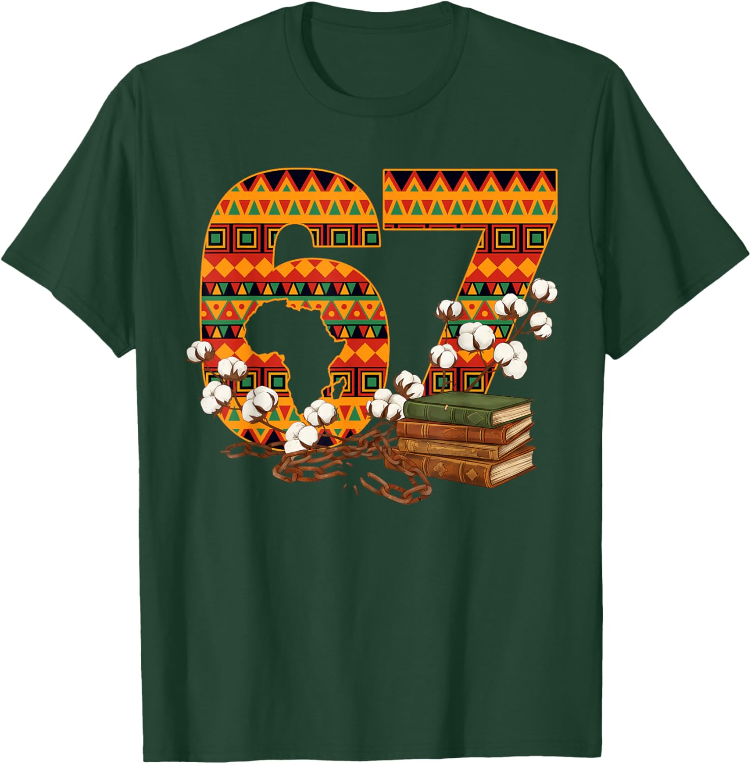 67 Black History Month Pride African Flag Six Seven 6 7 Meme T-Shirt - T-Shirt | Forest