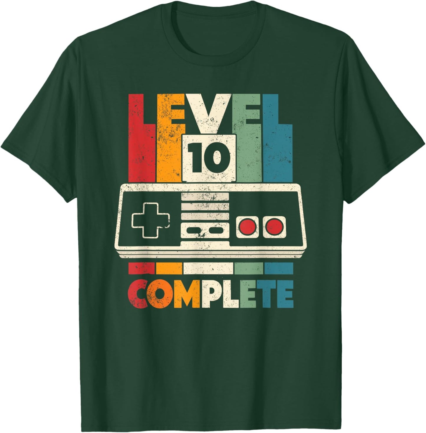 10th Wedding Anniversary Him Her Vintage Level 10 Complete T-Shirt - T-Shirt | Forest