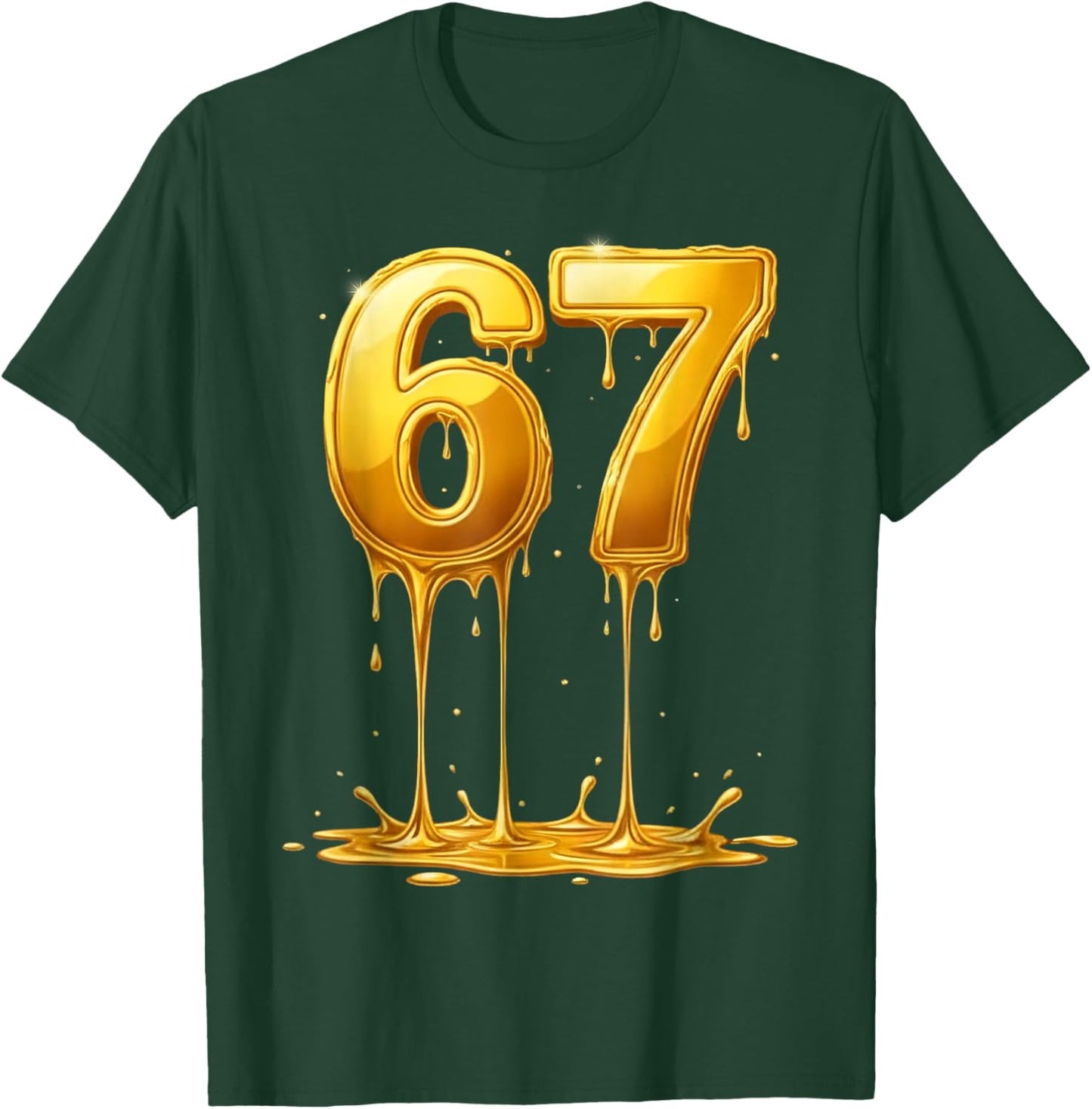 67 Meme Six Seven 6 7 Gold Drip Teens Boys Kids Dripping 67 T-Shirt - T-Shirt | Forest