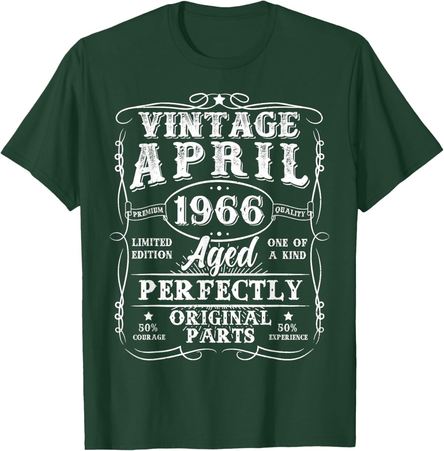 Retro 60 Year Old April 1966 Vintage 60th Birthday Men Dad T-Shirt - T-Shirt | Forest