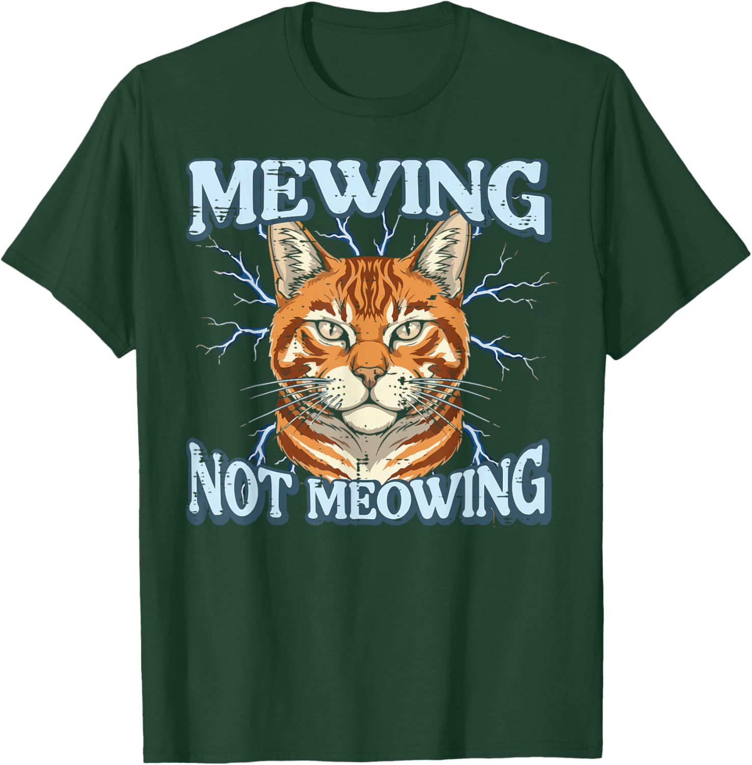 Orange Cat Mewing Not Meowing Funny Meme Men Women Kids T-Shirt - T-Shirt | Forest