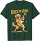 Funny Rock Music Golden Retriever Dog Playing Guitar T-Shirt - T-Shirt | Forest
