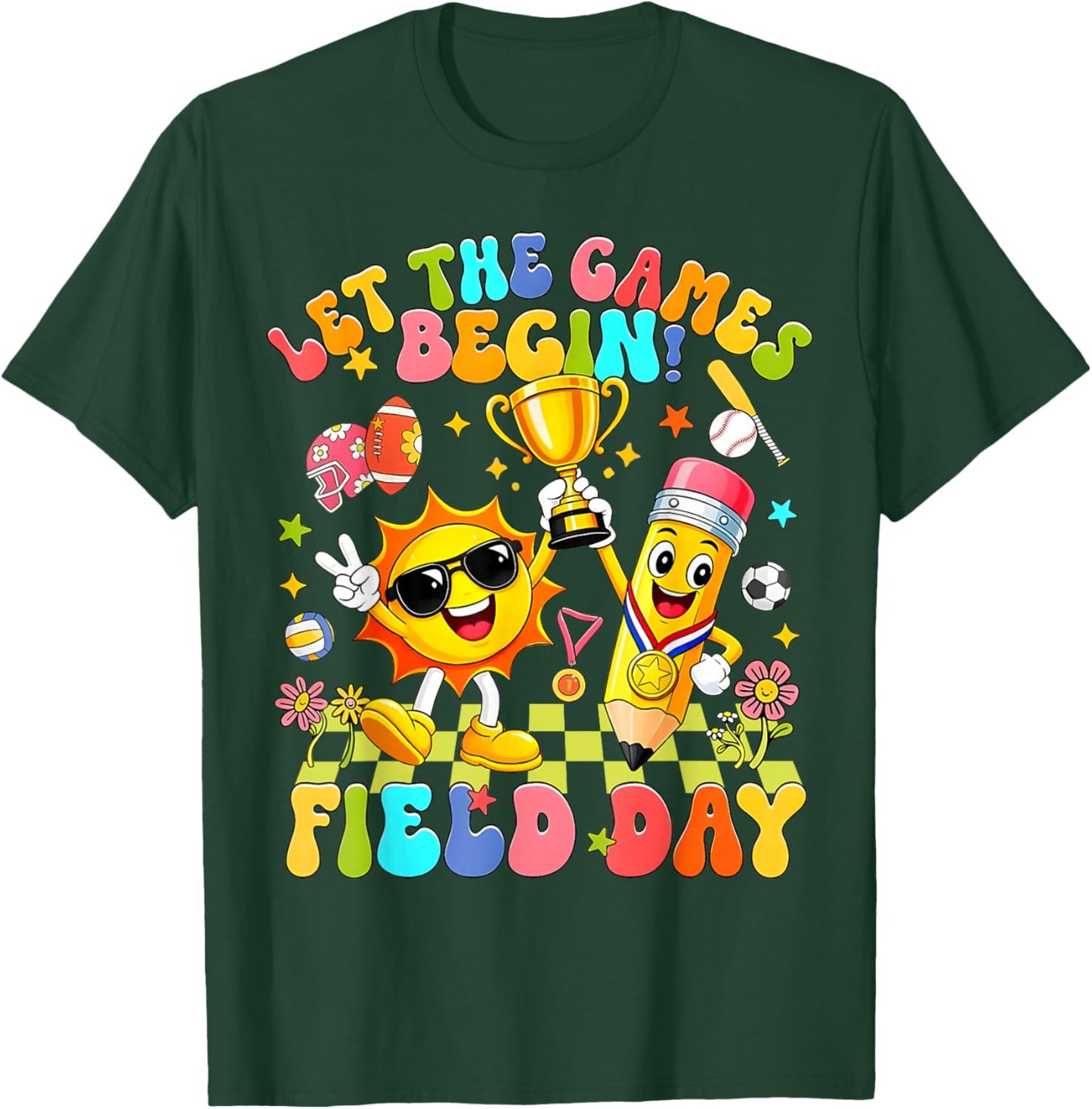 Field Day Let The Games Begin Field Day 2026 Teacher Student T-Shirt - T-Shirt | Forest