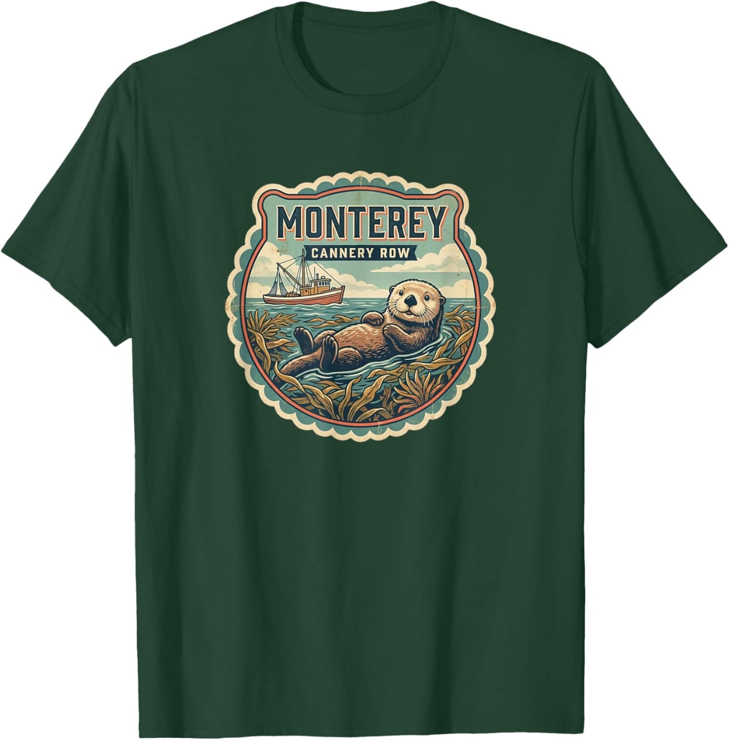 Monterey, California, Retro T-Shirt - T-Shirt | Forest