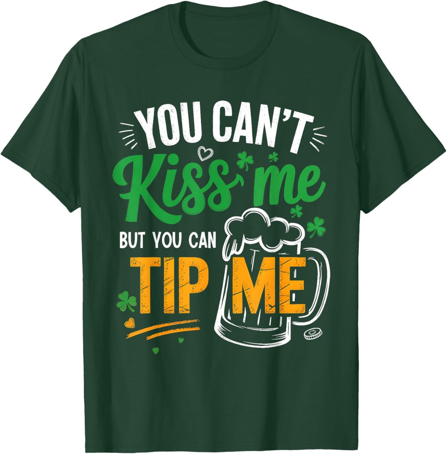 St Patrick's Day Lucky Shamrock Waitress Bartender Waiter T-Shirt - T-Shirt | Forest