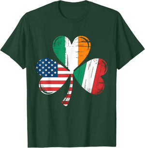 Irish Italian American Flag Ireland Italy USA Patrick's Day T-Shirt - T-Shirt | Forest