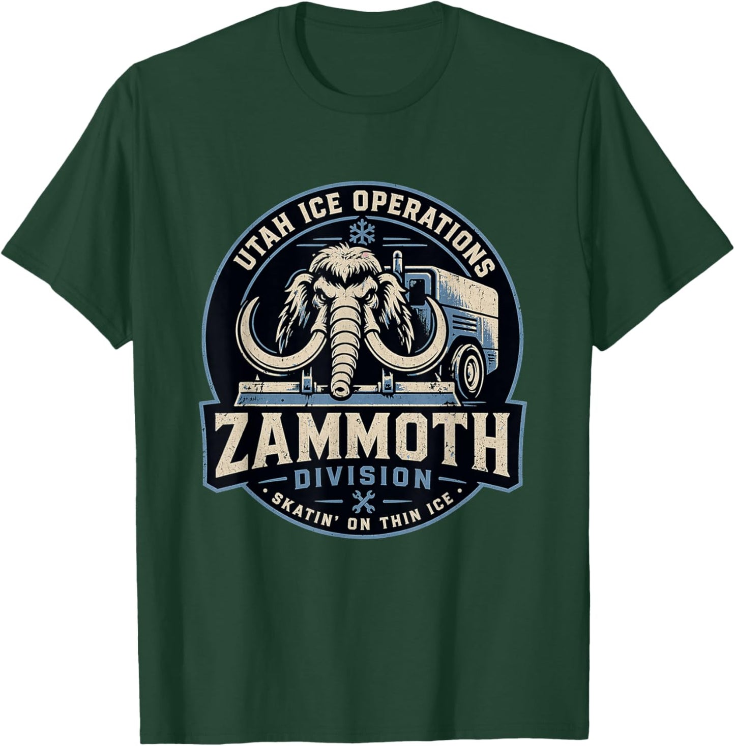 Zammoth Crew Mammoth Ice Machine Utah Fan Funny Hockey T-Shirt - T-Shirt | Forest