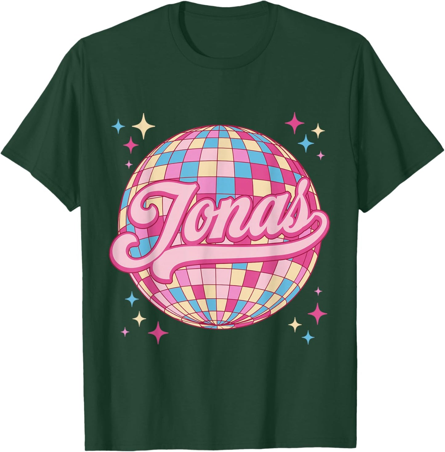 Retro Jonas First Name Personalized Disco 80s Birthday T-Shirt - T-Shirt | Forest