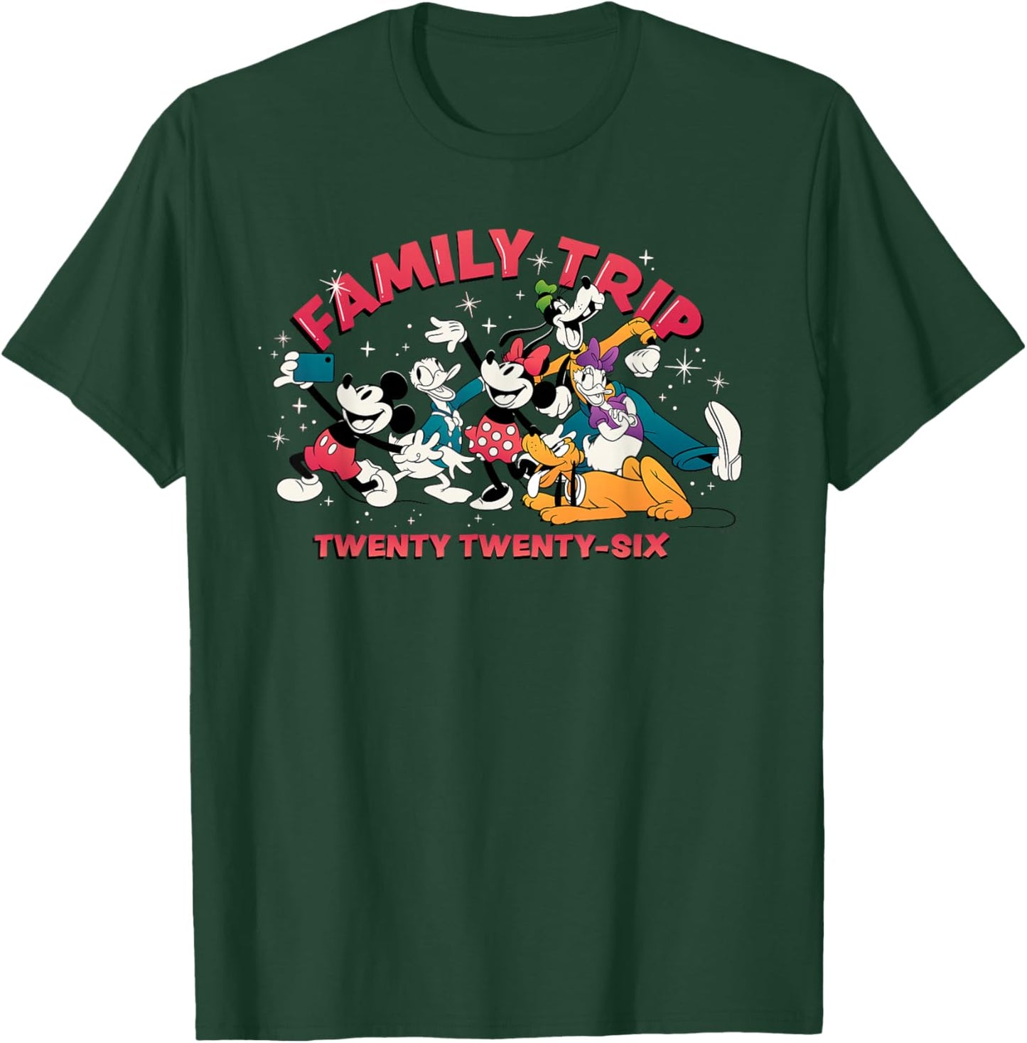 Disney Mickey & Friends Vacation Selfie Family Trip 2026 T-Shirt - T-Shirt | Forest