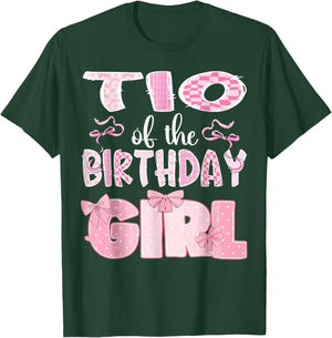TIO of The Birthday Girl Family Pink Coquette Bow T-Shirt - T-Shirt | Forest