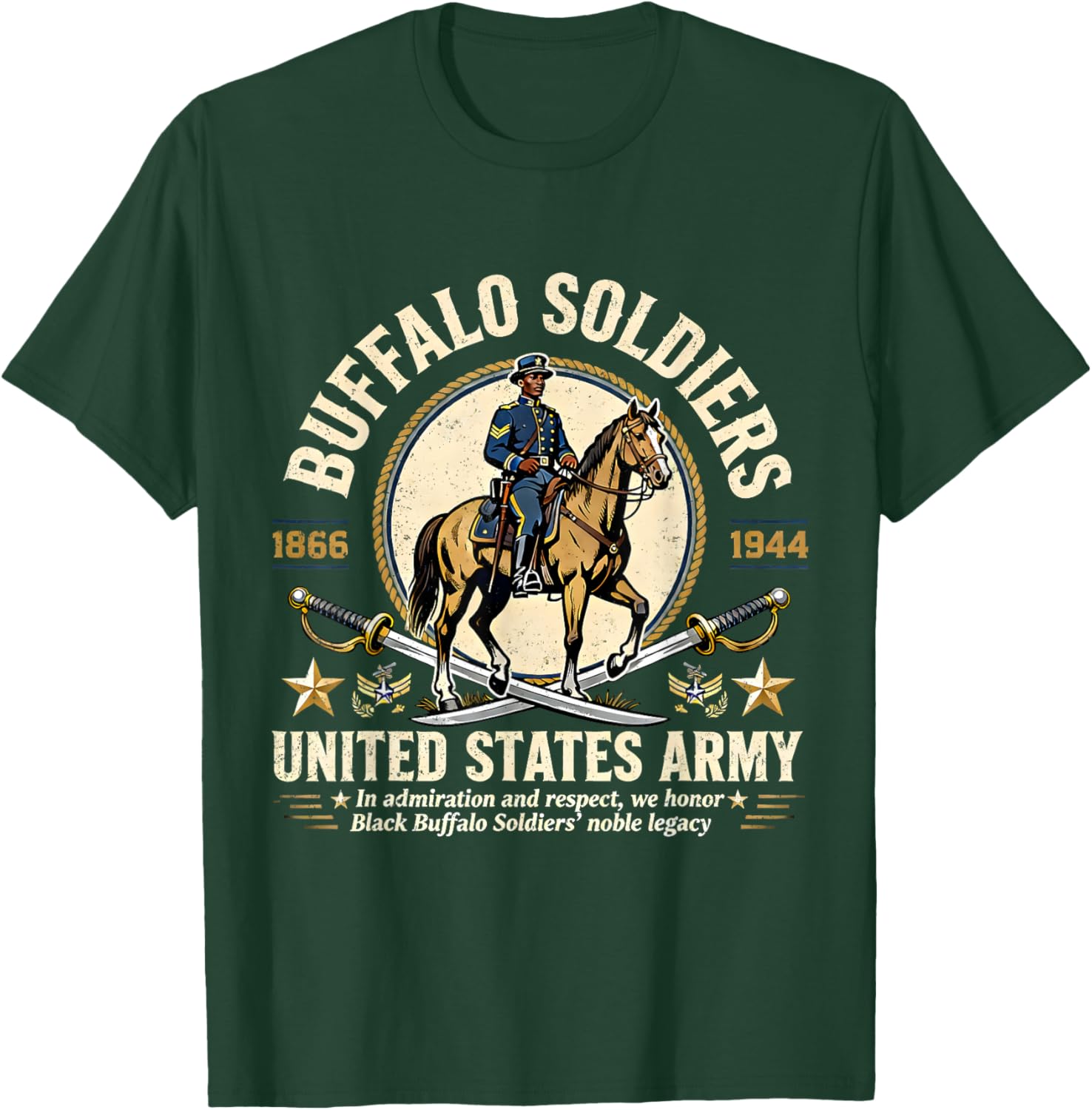 Buffalo Soldiers Black History United States Army Honor T-Shirt - T-Shirt | Forest