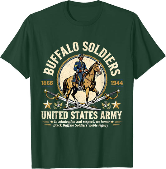 Buffalo Soldiers Black History United States Army Honor T-Shirt - T-Shirt | Forest