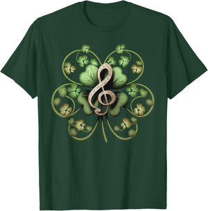 Music Note Shamrock Music Teacher St Patrick's Day Musician T-Shirt - T-Shirt | Forest