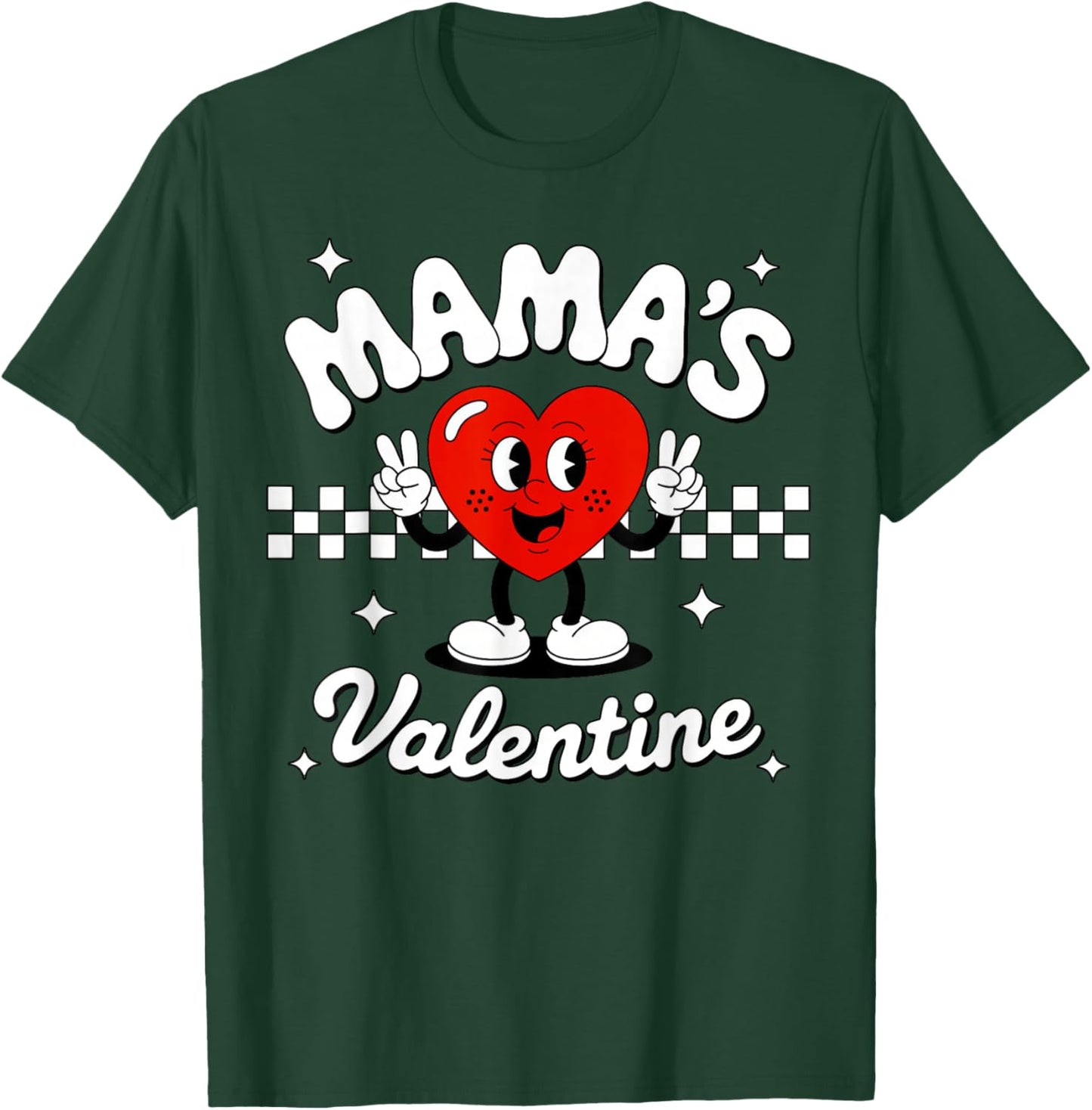 Mama's Valentine Heart Funny Valentines Day T-Shirt - T-Shirt | Forest