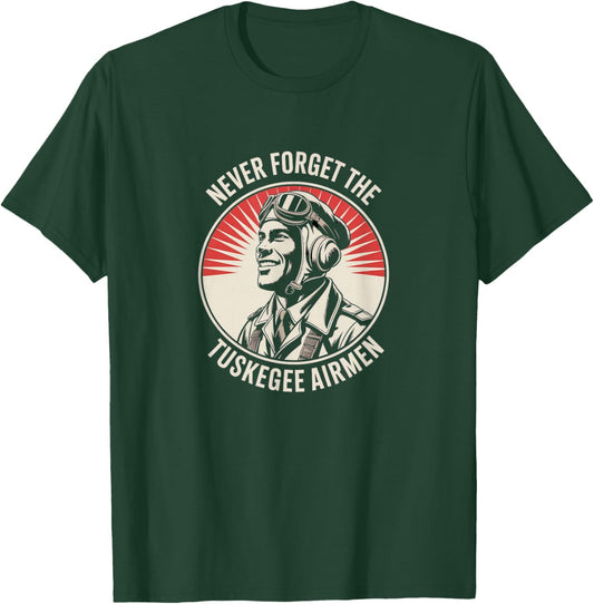 Retro Black Airmen Black History World War 2 Tuskegee Pilots T-Shirt - T-Shirt | Forest
