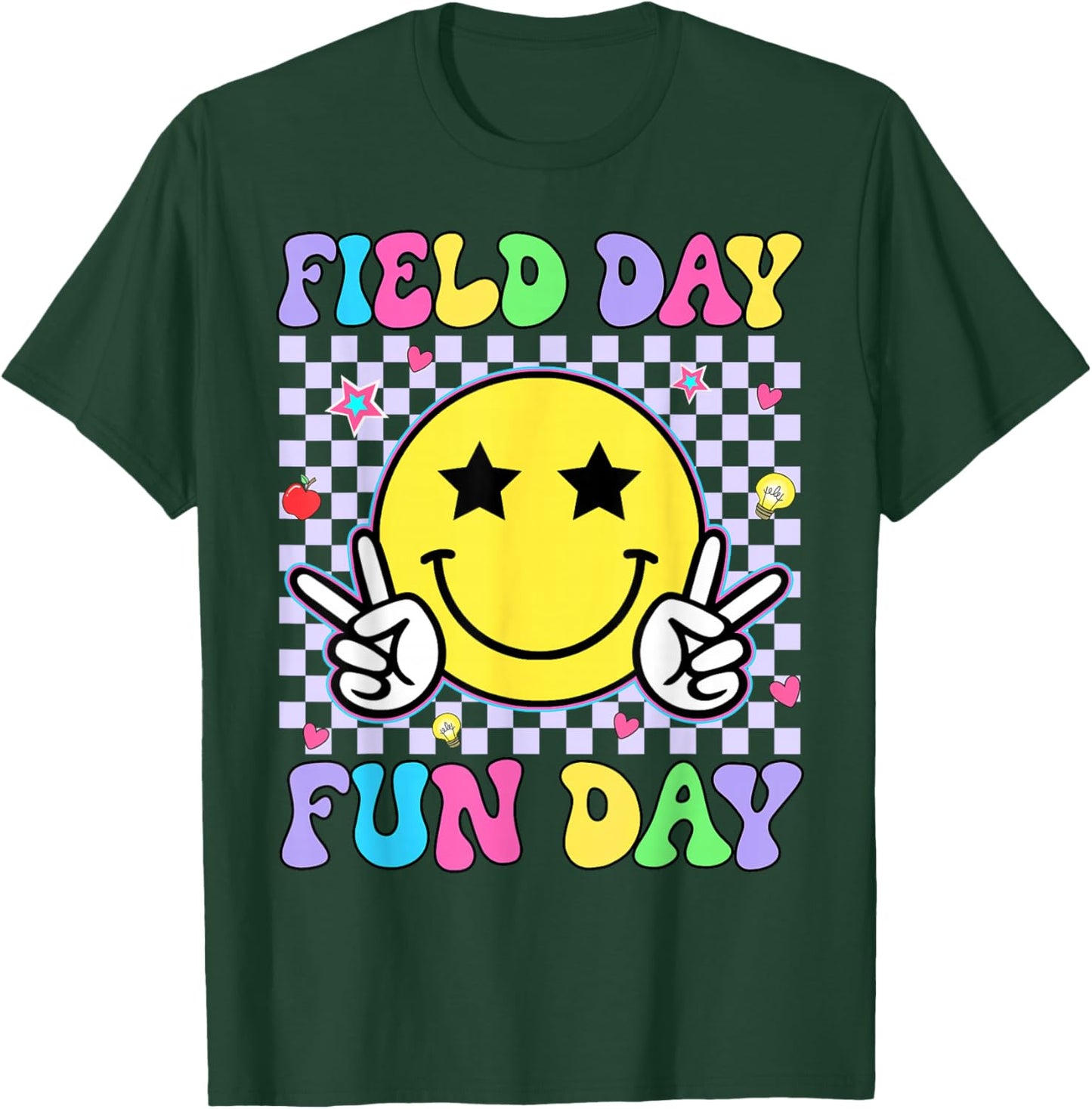 Retro Groovy Field Day Fun Day Teacher Kids Field Day 2026 T-Shirt - T-Shirt | Forest
